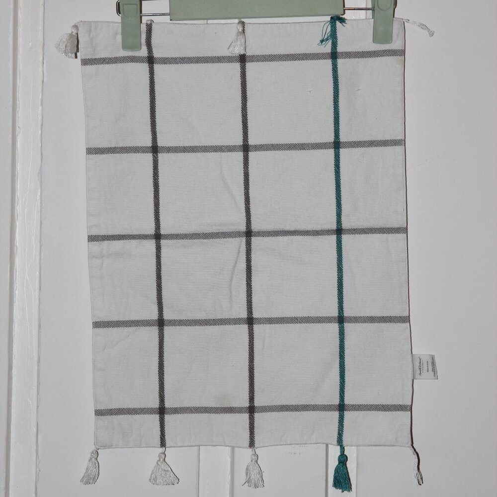 Placemats Grey And Green-Teal Stripes